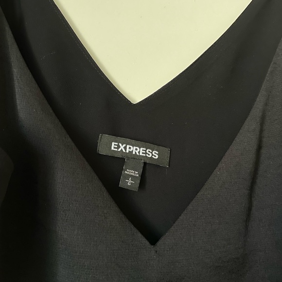 Express - Black V-Neck Downtown Cami Slip Tank - Picture 6 of 7